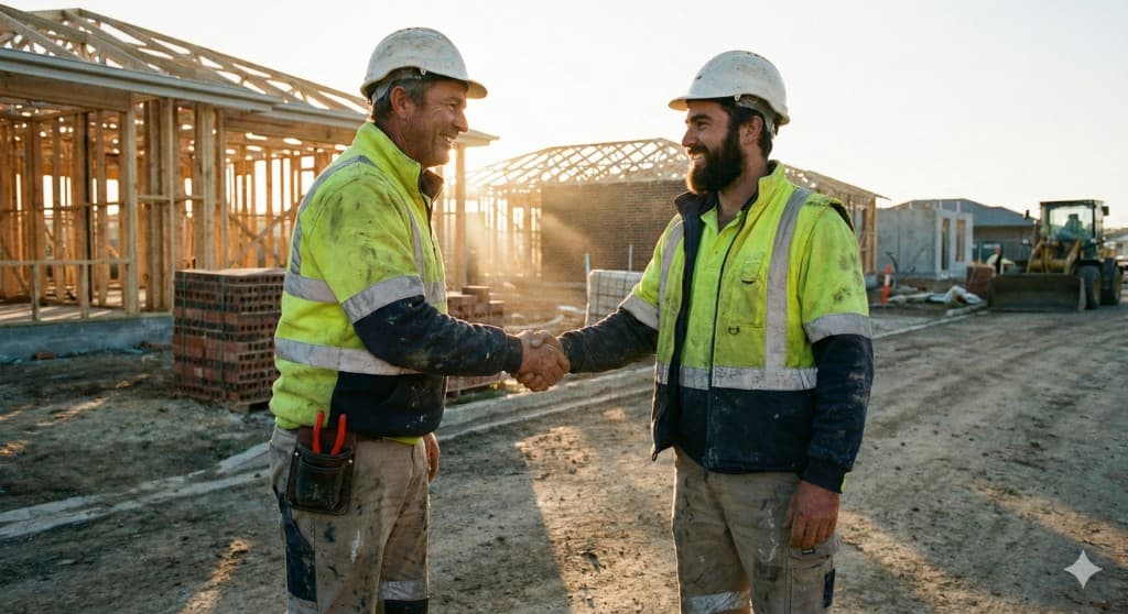 Poignée de main entre artisans