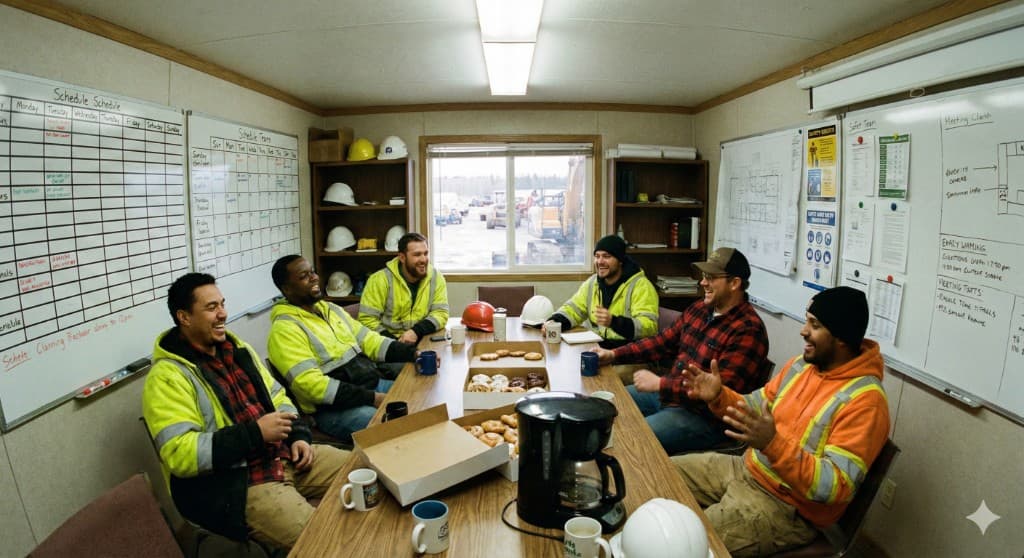 Réunion d'équipe autour d'un café